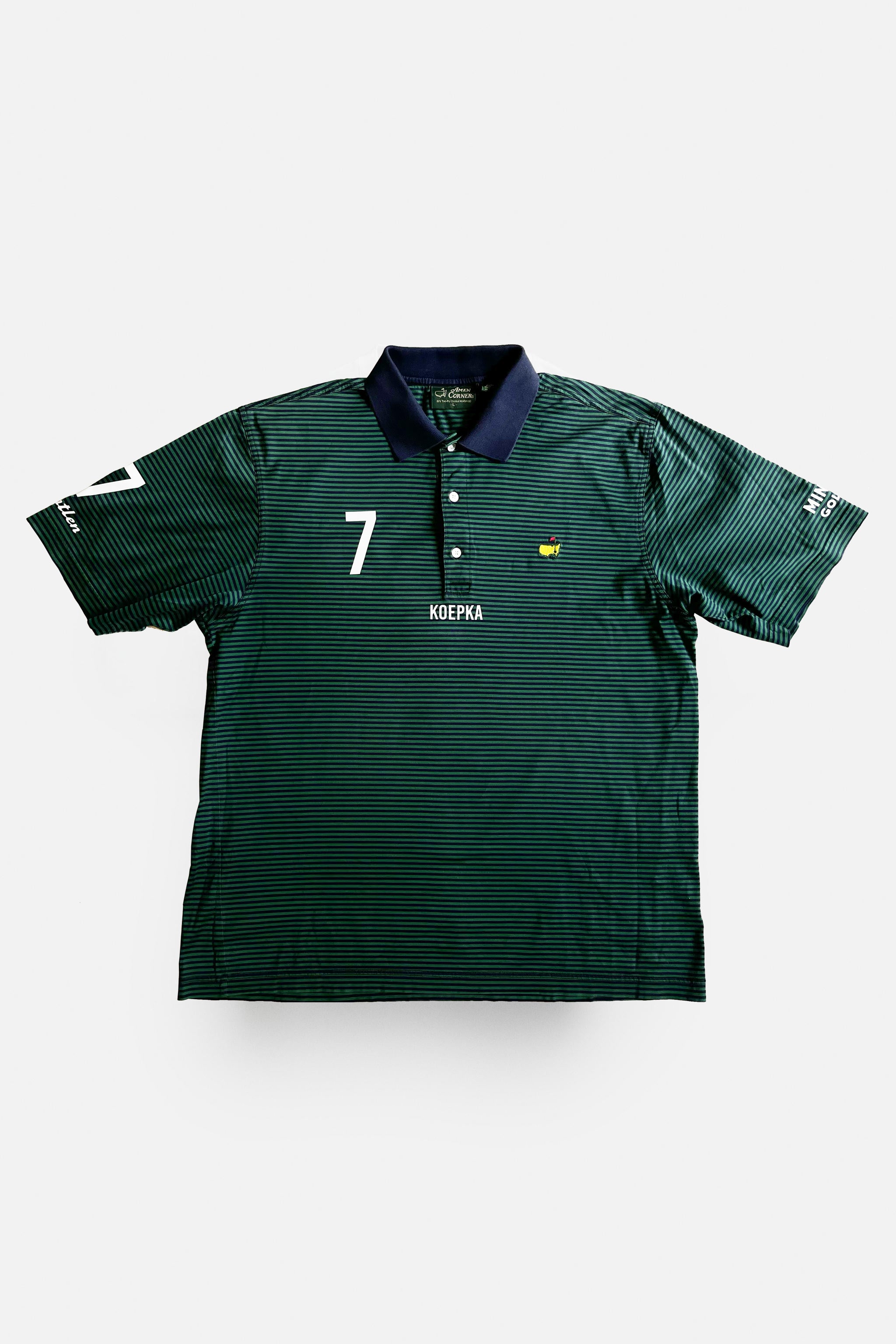 KOEPKA No. 7 Golf Jersey – Mintlen Golf Café – Azalea Green and Navy Stripes | 7 of 18