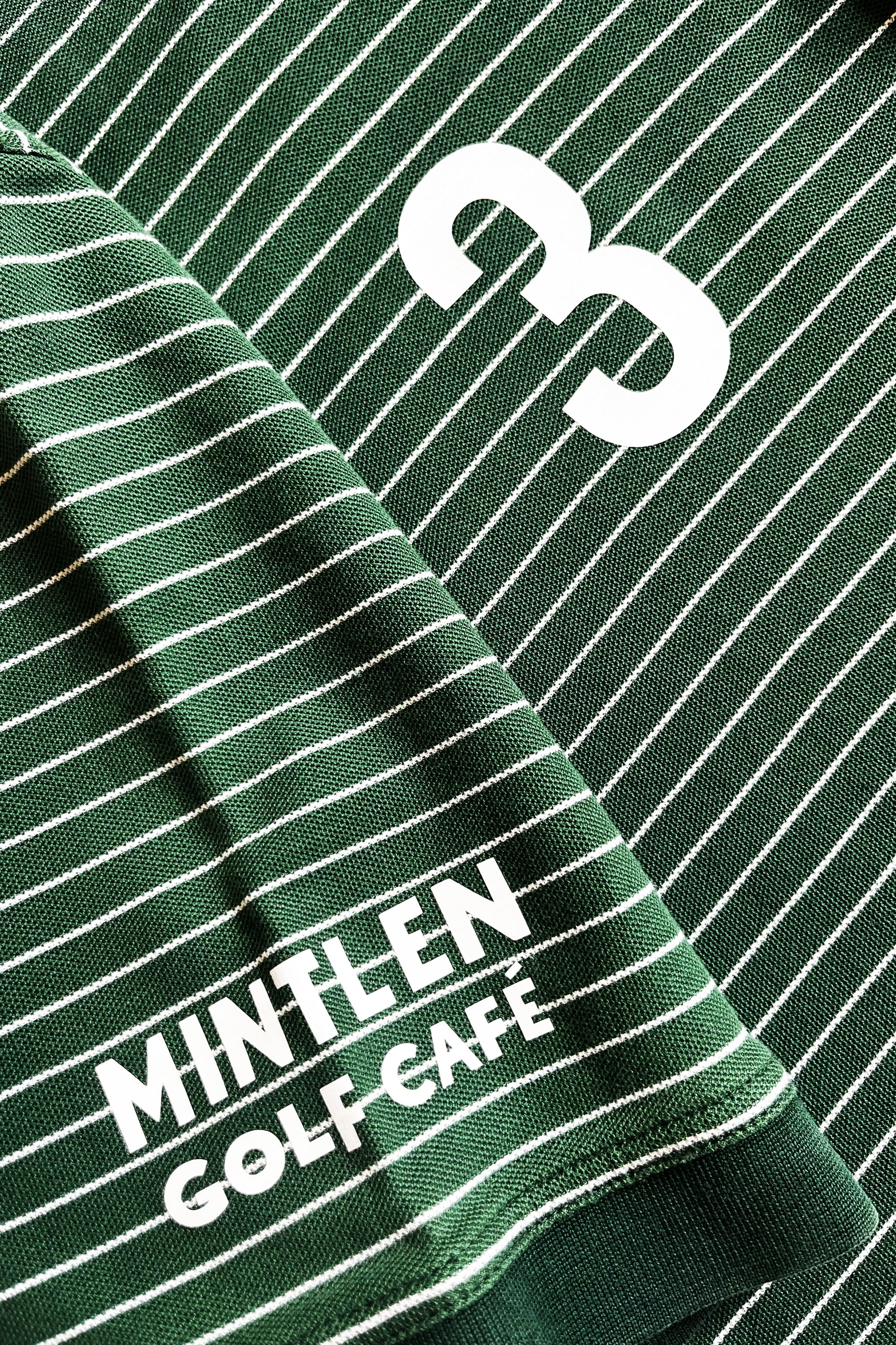 McILROY No. 3 Golf Jersey – Mintlen Golf Café – Azalea Green and White Stripes | 3 of 18