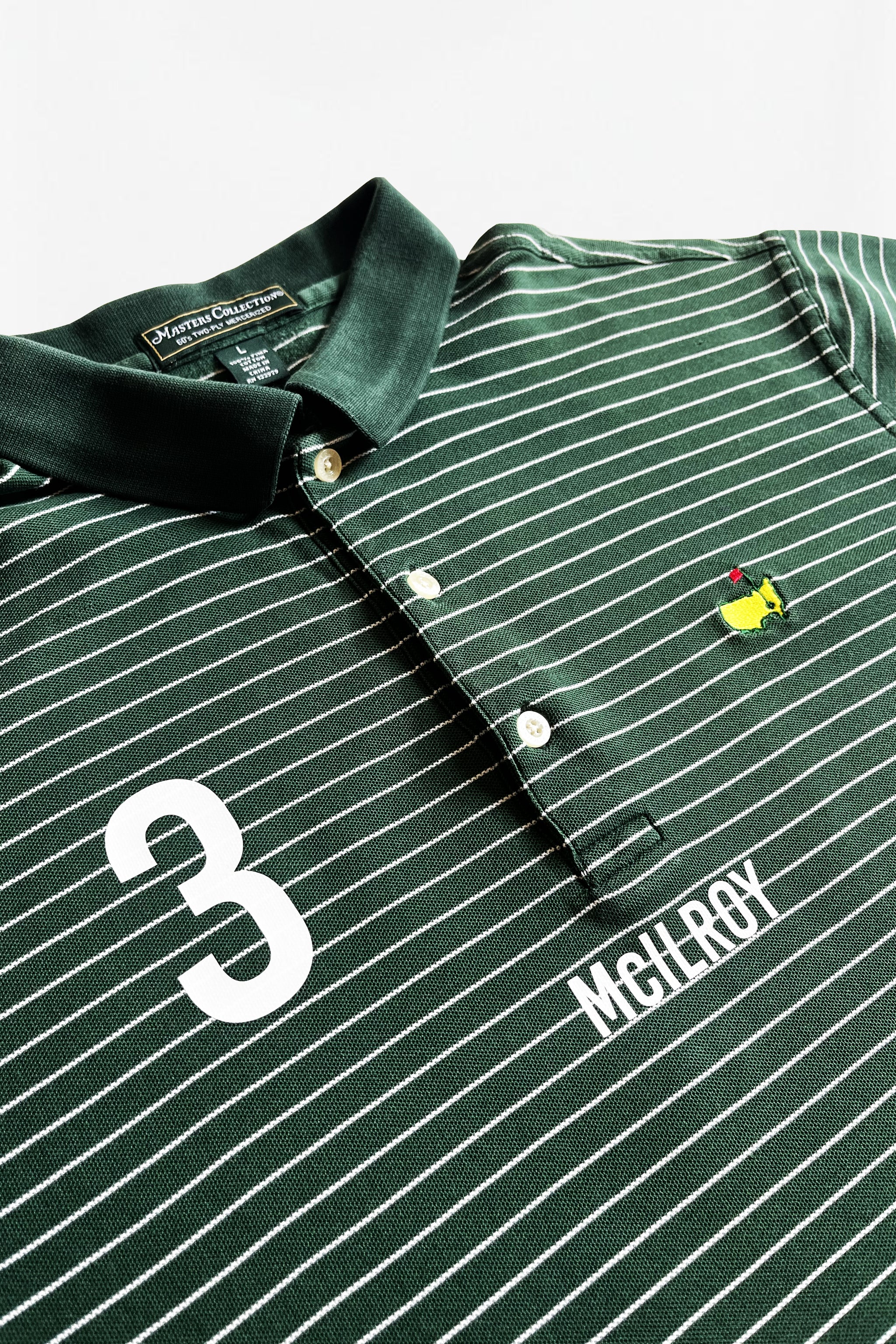 McILROY No. 3 Golf Jersey – Mintlen Golf Café – Azalea Green and White Stripes | 3 of 18